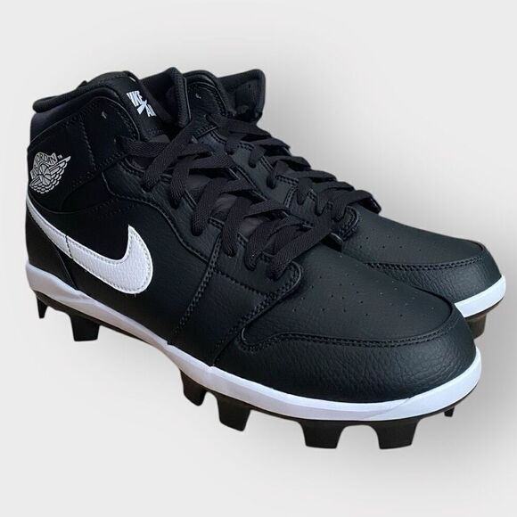 Nike Air Jordan 1 Retro MCS Black Baseball Cleats Mens size 12 AV5354-011 New main image 5